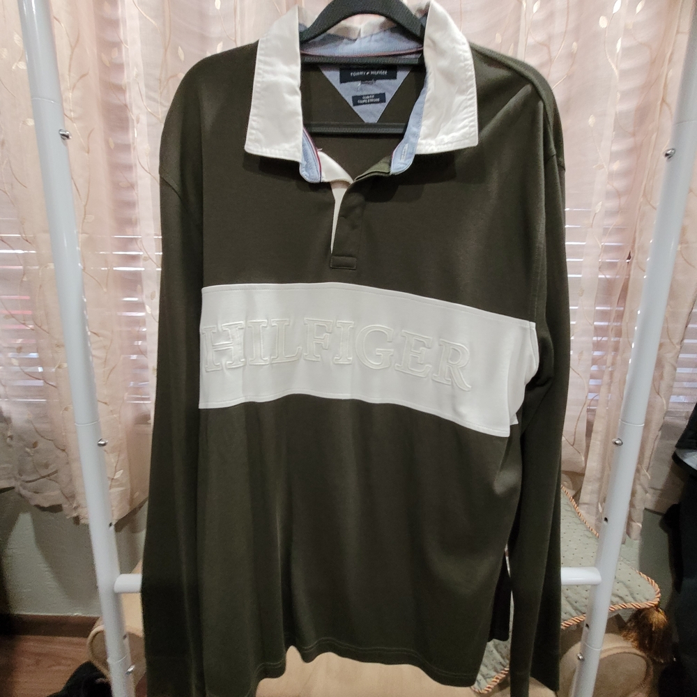 Tommy Hilfiger Men's Olive Green Polo Shirt